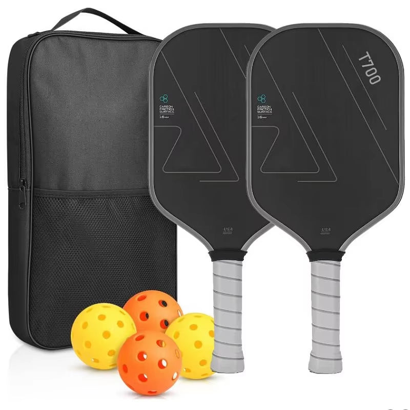 Pickleball Paddle T700 Carbon Fiber Frosted Surface 16MM Enhanced Sweet Spot&Control&Power Anti-Slip Grip USAPA Compliant