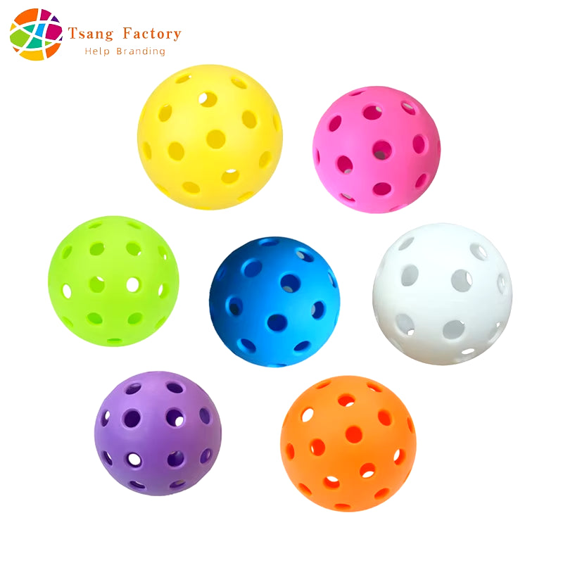 6Pcs Pickleball 40 Holes 74Mm Outdoor Colorful Pickleballs Durable Training and Entertainment Paddle Ball for Practice Sports