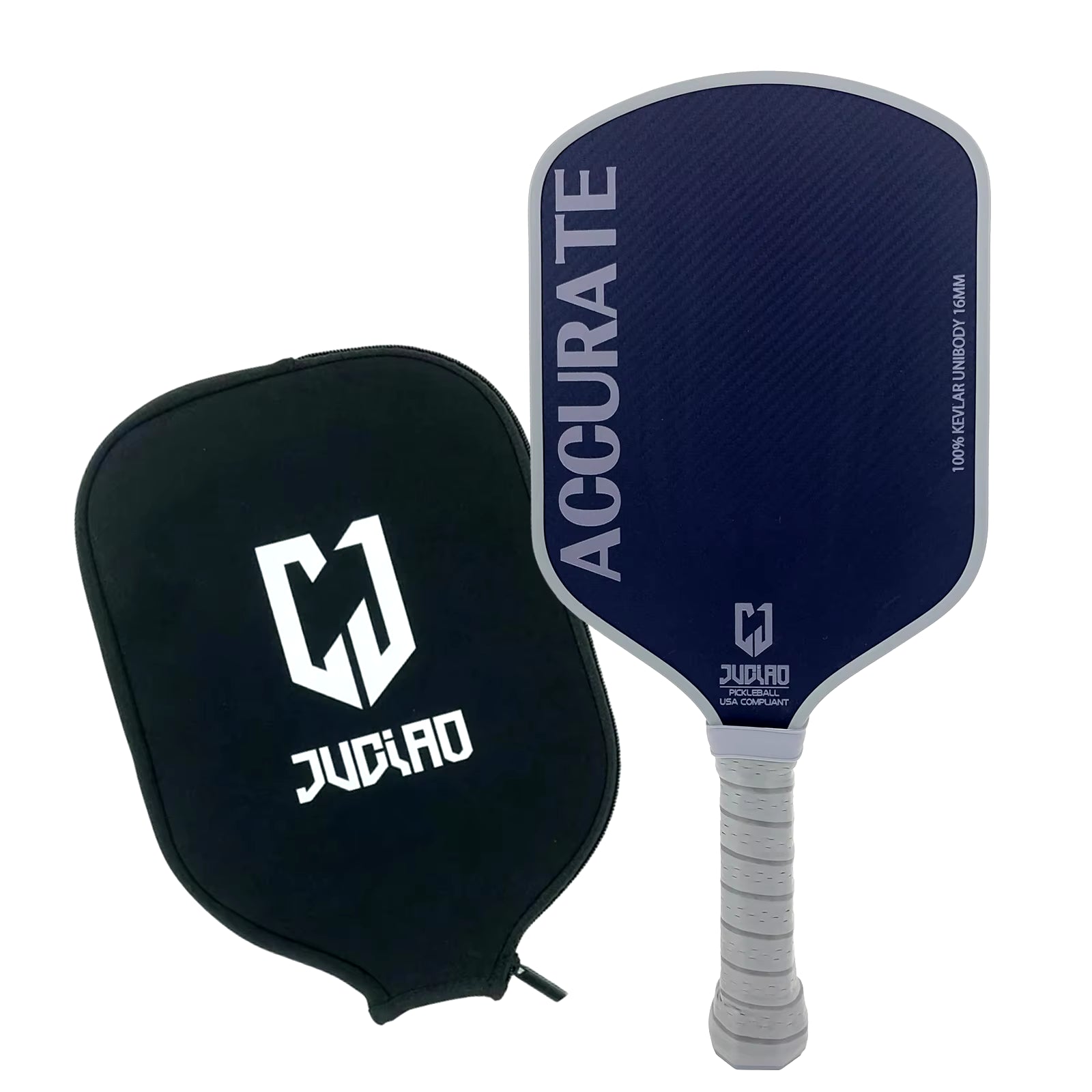 JUCIAO Thermoformed Unibody 100% Kevlar Pickleball Paddle with High Grit & Spin Surface 16MM Pickleball Racket