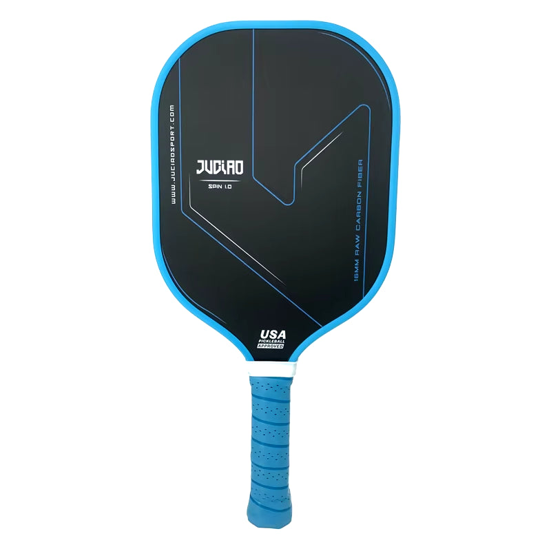 JUCIAO Thermoformed Unibody T700 Raw Carbon Fiber USAPA Approved Pickleball Paddle Spin Textured Surface with Foam Edge