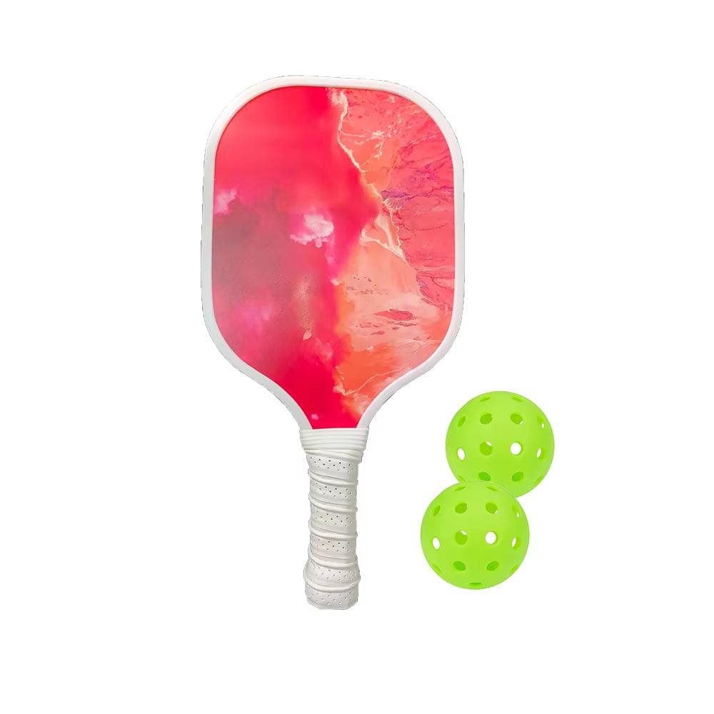 Pickleball Paddles Set Fiberglass Surface Non-Slip Grip Durable Lightweight Pop Tennis Sports Accessory Traction and Stability