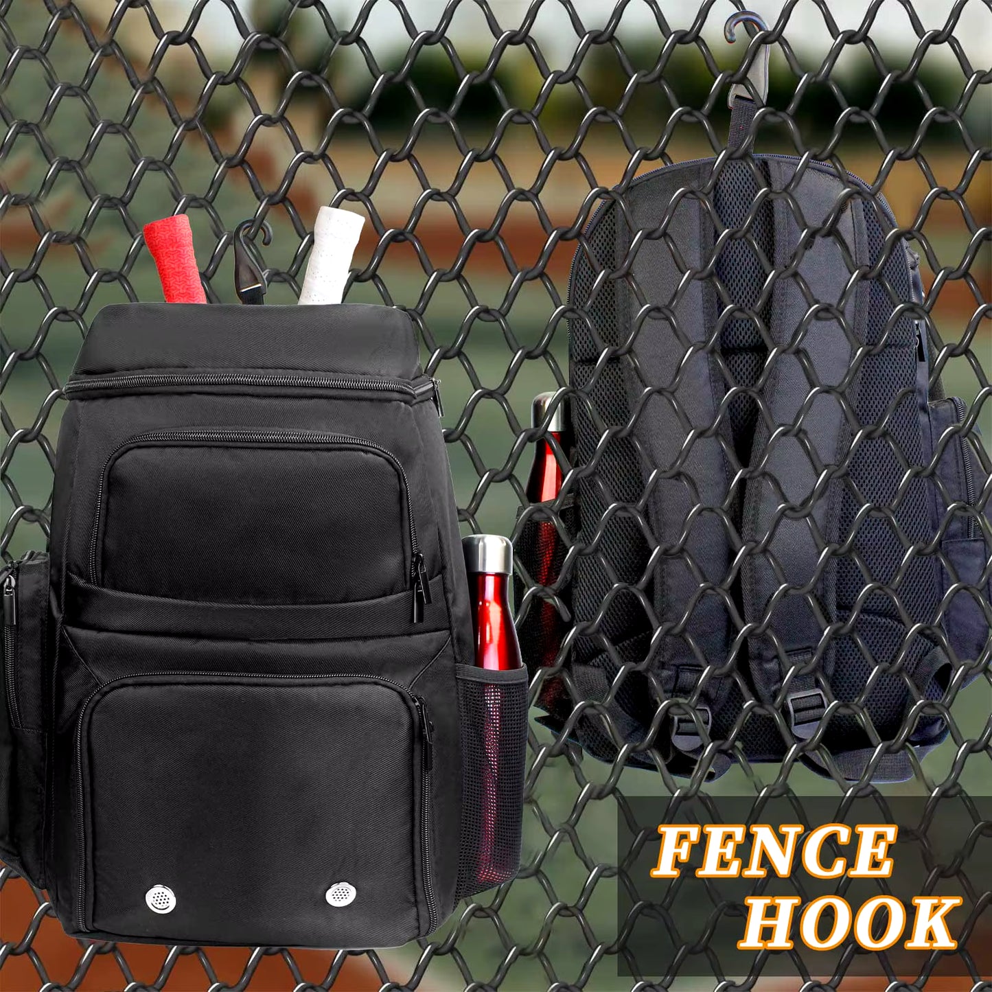 Pickleball Bag Backpack with Shoe Compartment Fence Hook Large Capacity Pickleball Paddle Bags Hold Pickleball Accessories