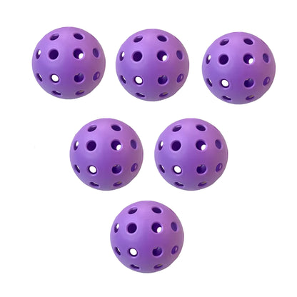 6Pcs Pickleball 40 Holes 74Mm Outdoor Colorful Pickleballs Durable Training and Entertainment Paddle Ball for Practice Sports