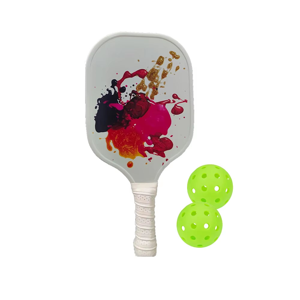 Pickleball Paddles Set Fiberglass Surface Non-Slip Grip Durable Lightweight Pop Tennis Sports Accessory Traction and Stability