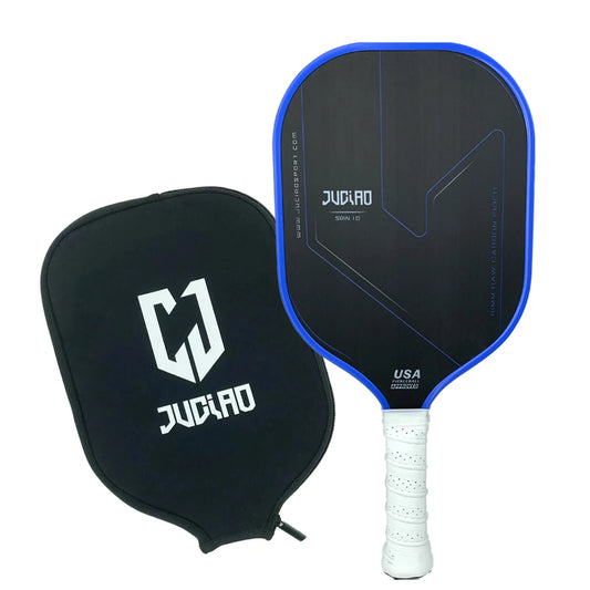 JUCIAO USAPA Approved Thermoformed Unibody T700 Raw Carbon Fiber Pickleball Paddle Spin Textured Surface with Foam Edge