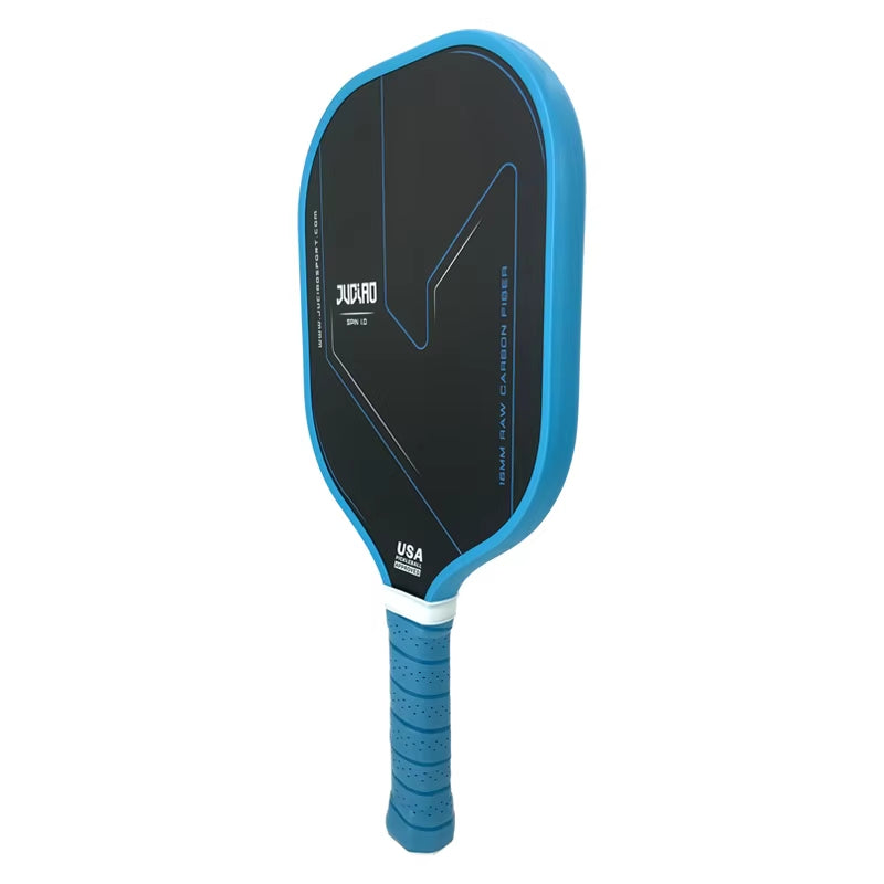 JUCIAO Thermoformed Unibody T700 Raw Carbon Fiber USAPA Approved Pickleball Paddle Spin Textured Surface with Foam Edge