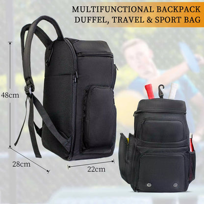 Pickleball Bag Backpack with Shoe Compartment Fence Hook Large Capacity Pickleball Paddle Bags Hold Pickleball Accessories