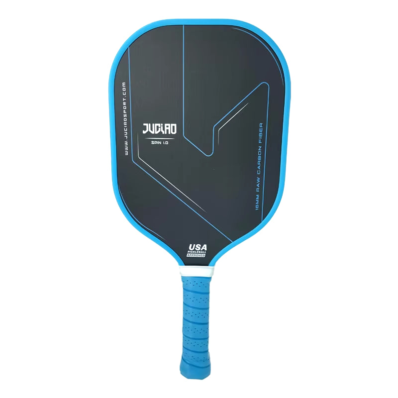 JUCIAO Thermoformed Unibody T700 Raw Carbon Fiber USAPA Approved Pickleball Paddle Spin Textured Surface with Foam Edge