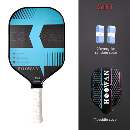 Pickleball Paddle Set T700 Raw Carbon Friction Surface USAPA Pickle Ball Racket Graphite Face 16MM Poly-Hexa Core