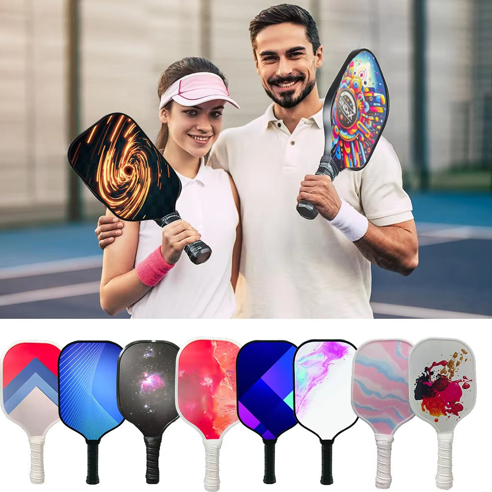 Pickleball Paddles Set Fiberglass Surface Non-Slip Grip Durable Lightweight Pop Tennis Sports Accessory Traction and Stability